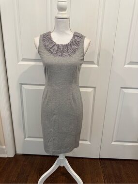 Banana Republic Gray Lace Collar Sheath Dress Size 2 Mad Men Style